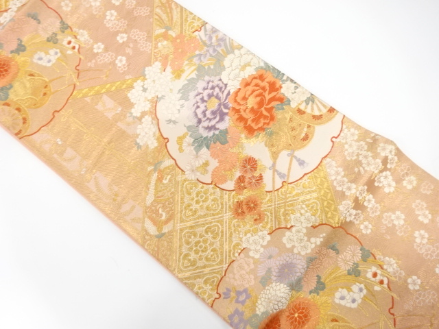 JAPANESE FUKURO OBI / WOVEN FLORAL CART